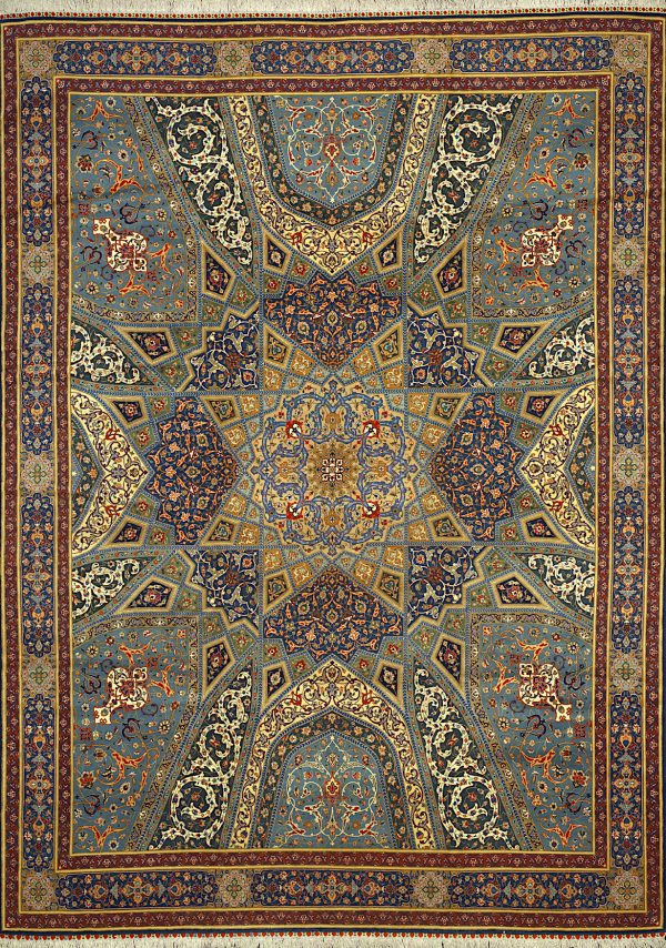 Persian Tabriz Carpet - Dome (Gonbad) Design - Fine Silk and Wool