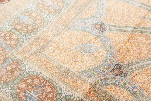 Exceptionally Fine Qum Silk Carpet