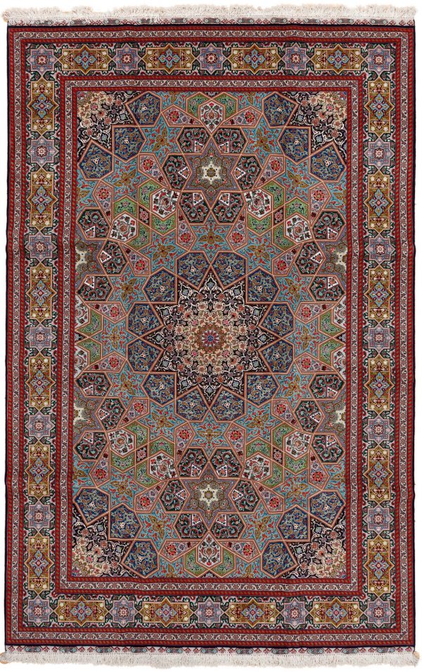 Fine Tabriz Tile Pattern Carpet