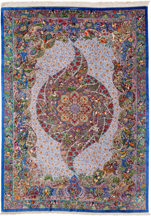 Unique Exremely Fine Qum Silk Carpet